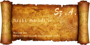 Szili Adrián névjegykártya